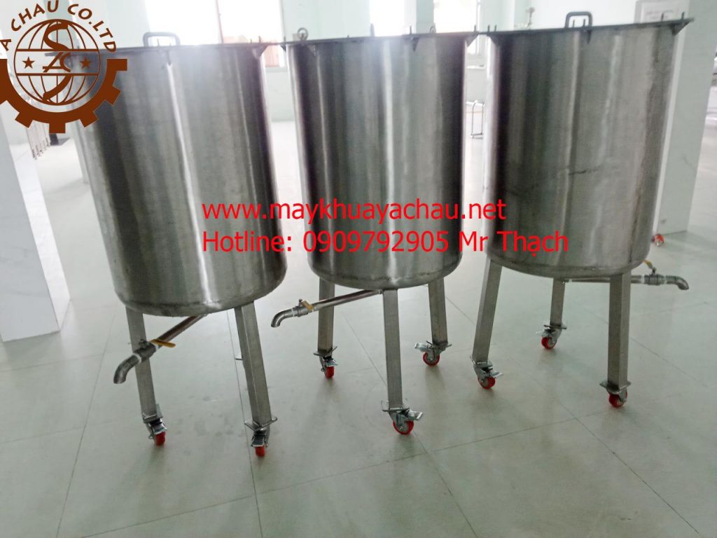 Thùng inox kết hợp bánh xe