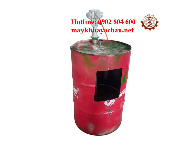 Máy khuấy khí nén gắn lỗ miệng thùng phuy