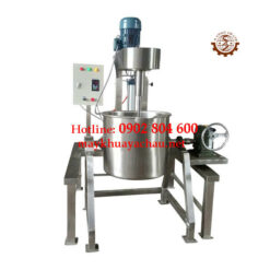 Máy khuấy kết hợp bồn inox nghiêng đổ liệu
