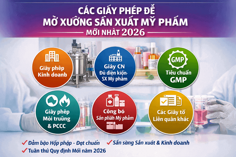 Các giấy phép để mở xưởng sản xuất mỹ phẩm