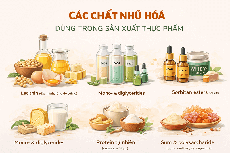 Chất nhũ hóa dùng trong sản xuất thực phẩm