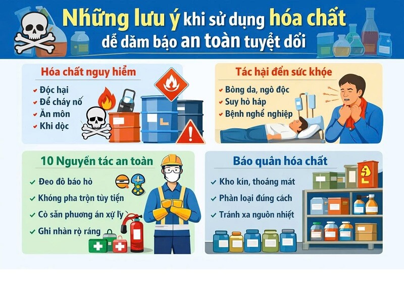 Lưu ý khi sử dụng hóa chất