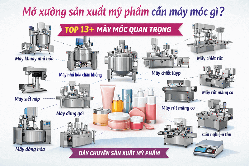 Mở xưởng sản xuất mỹ phẩm cần máy móc gì