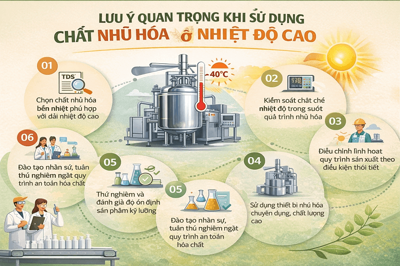 Sử dụng chất nhũ hóa ở nhiệt độ cao