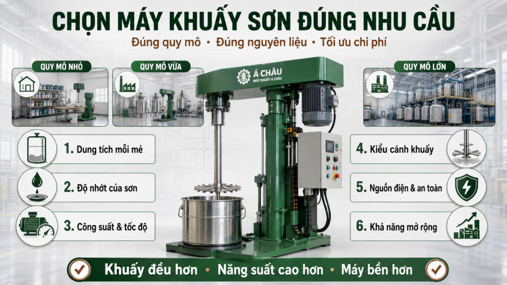 Hướng dẫn chọn máy khuấy sơn phù hợp với quy mô sản xuất