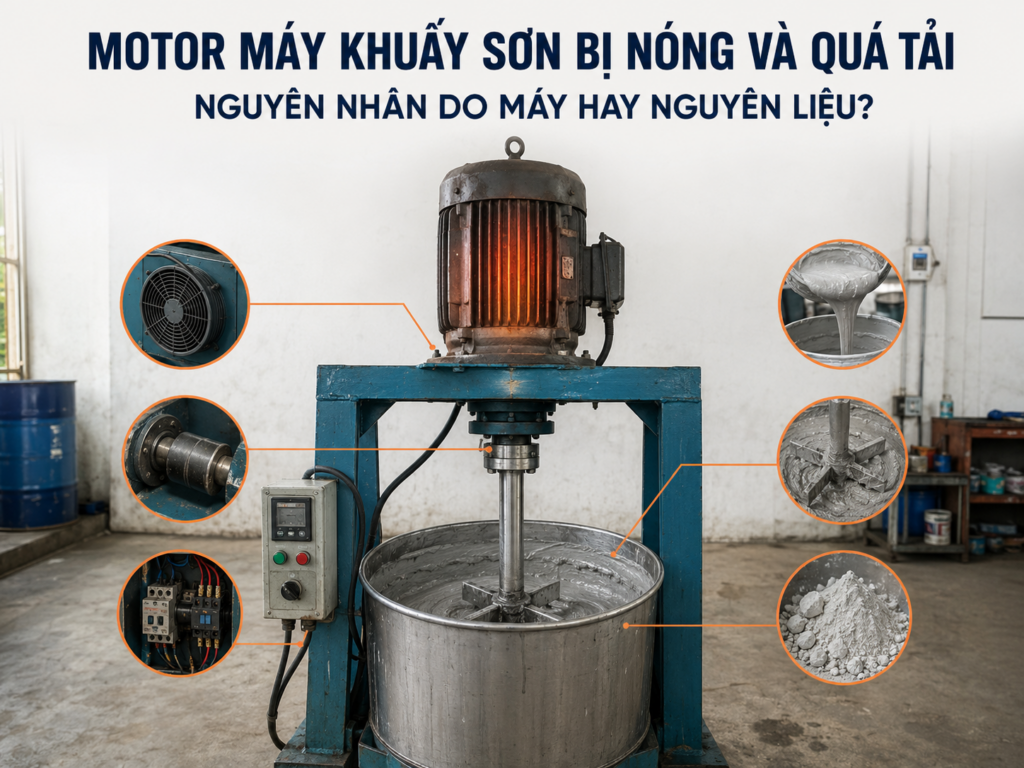 Motor máy khuấy sơn bị nóng và quá tải