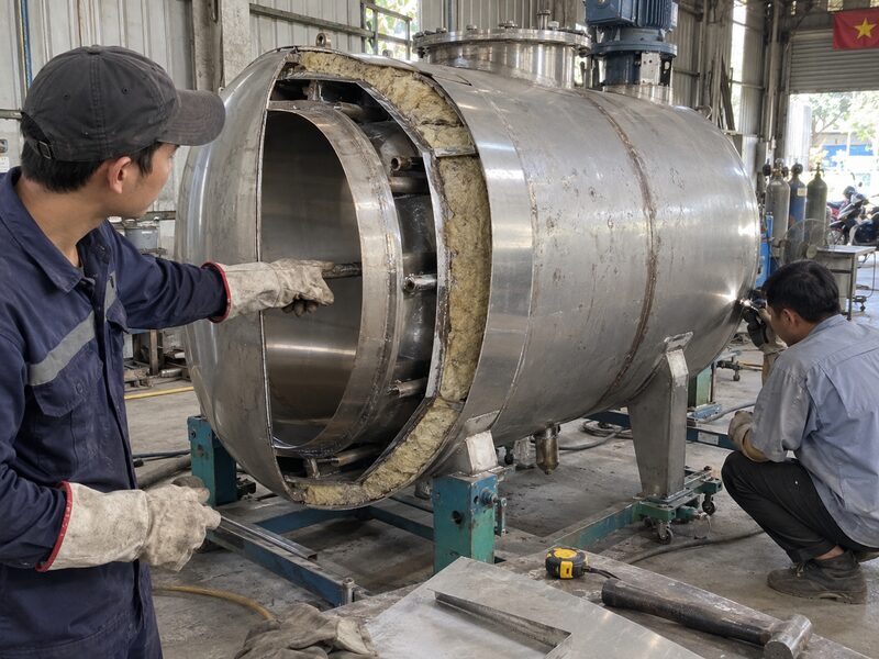 Cấu tạo ba lớp của bồn khuấy gia nhiệt