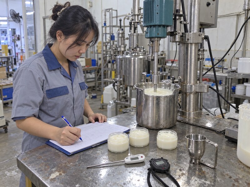 Ghi chép thông số thử nghiệm nhũ hóa mỹ phẩm