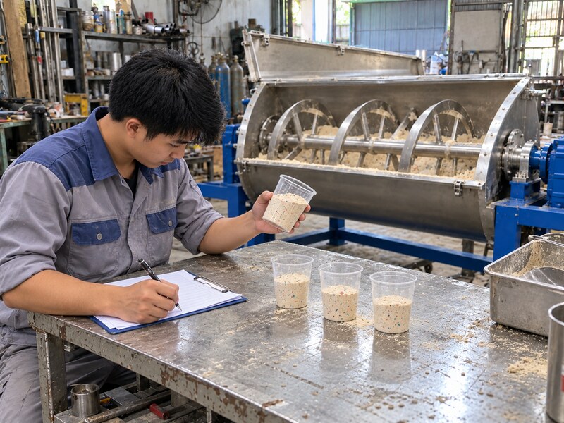 Kiểm tra độ đồng đều mẫu bột sau khi trộn