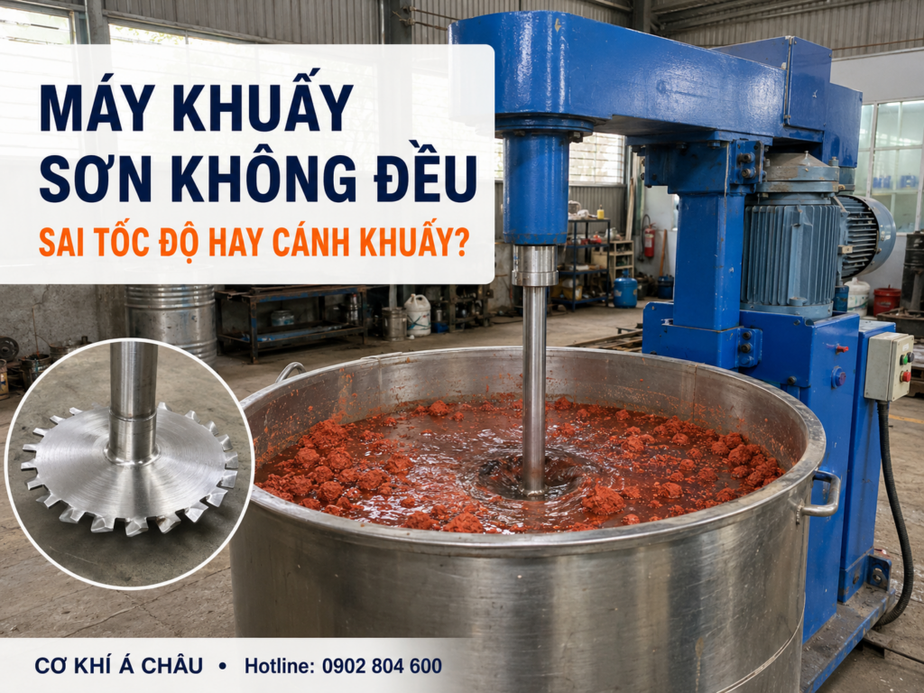 Máy khuấy sơn không đều do sai tốc độ hoặc cánh khuấy