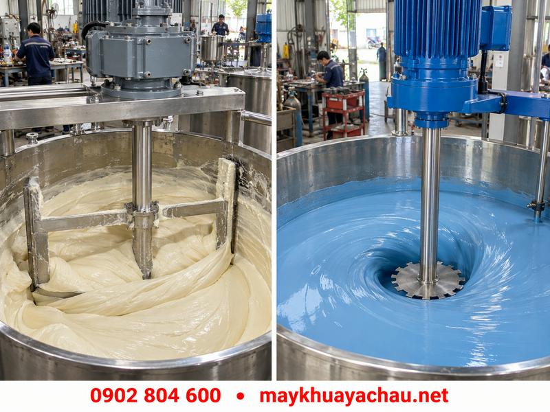 So sánh máy khuấy giảm tốc và máy khuấy tốc độ cao