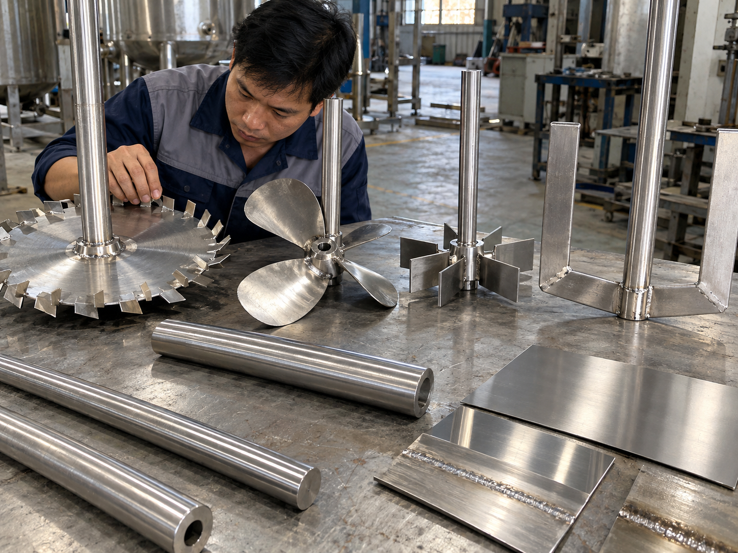 Vật liệu inox và loại cánh ảnh hưởng đến giá máy khuấy công nghiệp