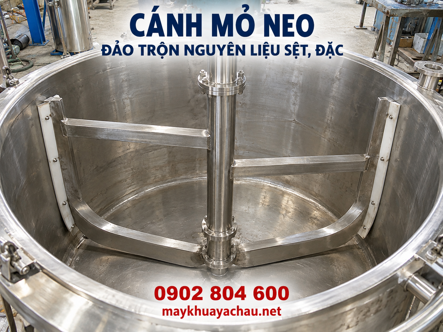 Cánh khuấy mỏ neo đảo trộn nguyên liệu sệt và đặc
