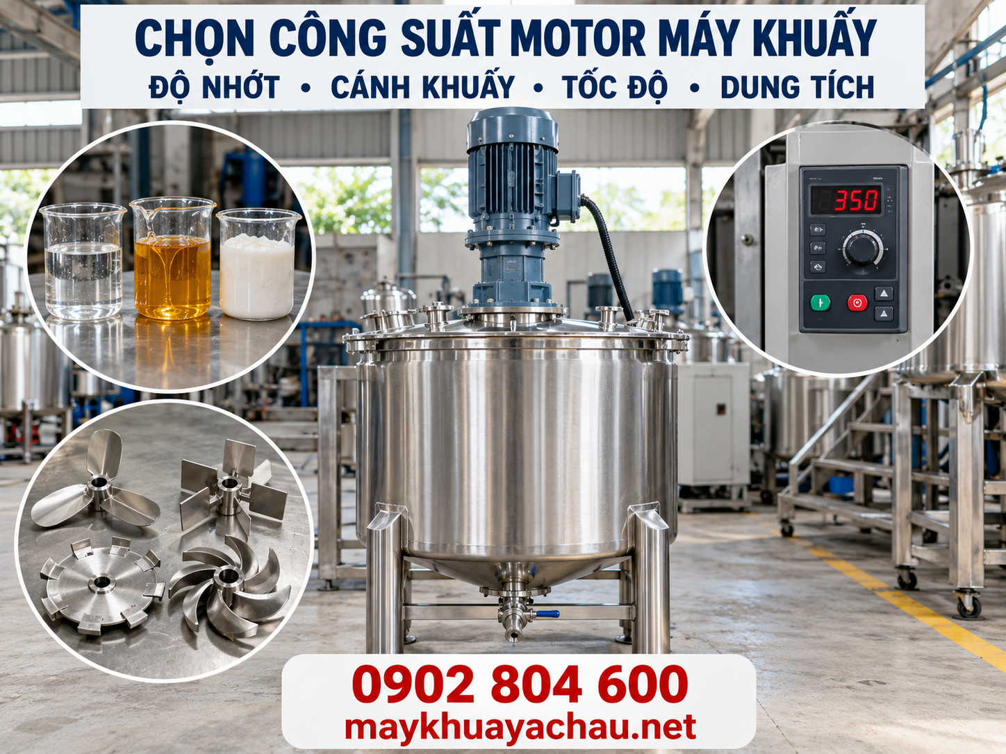 Các yếu tố quyết định công suất motor máy khuấy