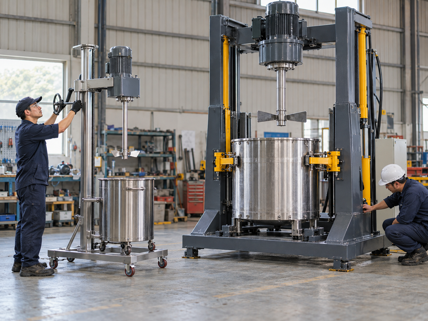 Cơ cấu nâng hạ và khung máy ảnh hưởng đến giá máy khuấy