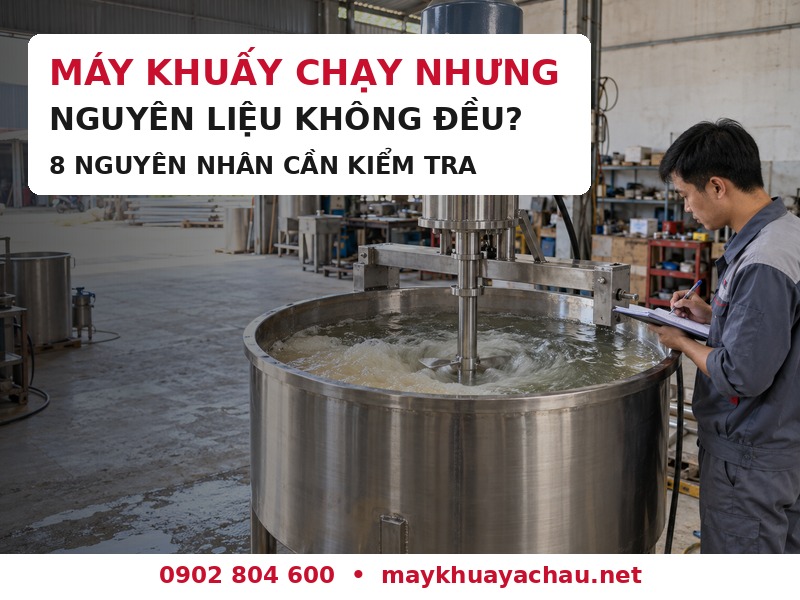 Máy khuấy chạy nhưng nguyên liệu không đều và 8 nguyên nhân cần kiểm tra
